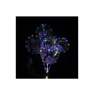 China Promotional Toy 18inch 24inch 36inch Crystal Led Round String Bobo Balloons Stripes With Wave Dots Helium Globos Wholesale for sale