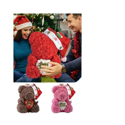 China Promotional Toy Artificial Rose Flower Bear Toy Birthday Valentines Christmas Gifts Teddy Bear Rose Christmas Gifts Soap Foam for Girlfriend for sale