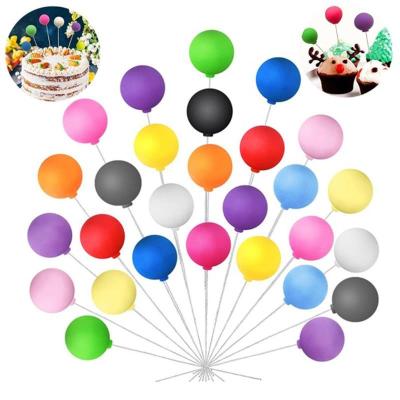 China 30 Pieces Balloon Pick Cake Toppers Clay Balloon Cupcake Toppers Picks Colorful For Birthday Wedding Party Cake Decorating Other for sale