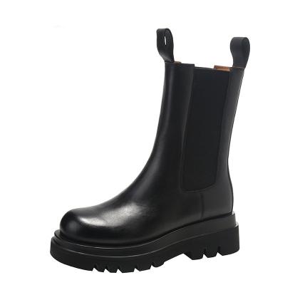 China 2021 New British Locomotive thick-soled anti-slip straight smoke tube boots fashionable spring style high top for sale