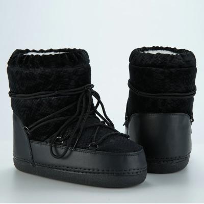 China 2020 new style thermal winter thick soles soft and non slip black moon boots for women for sale