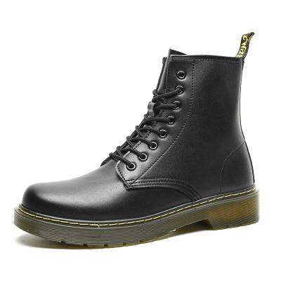 China High Top Military Boots Breathable Men's Leather Boots Waterproof Shoes British Men's Clothing Long Tube Work Boots Retro 8 Holes for sale