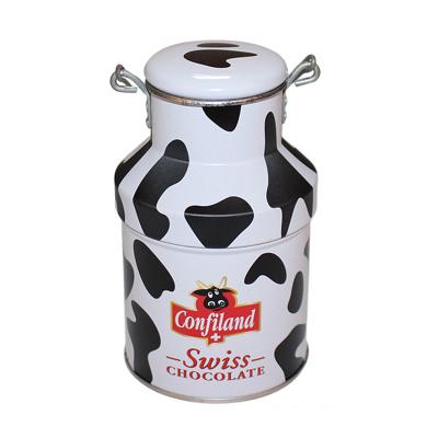 China Custom Recycled Materials Beverage Drinkware Tin Box Can Milk Bottle Storage Tin Box With Cover And Holder For Liquid for sale