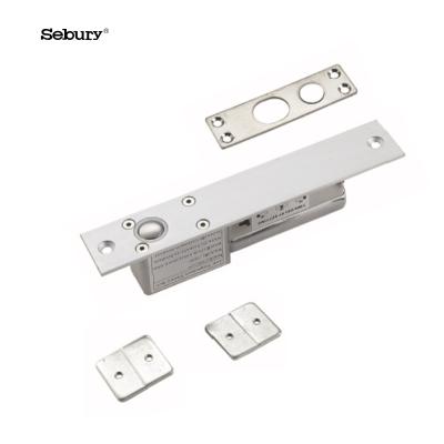 China Sebury System Electric Electronic Bolt Lock Access Control Stainless Steel Narrow Drop Frameless Glass Door Lock For Access Control System for sale