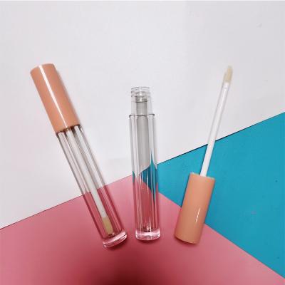 China Wholesale 5ml Empty Tube Lip Gloss Tube Lip Gloss Tube Eco-friendly High Grade Round Nude Pink Cosmetic Gloss for sale