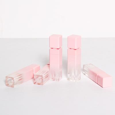 China Pink Single Gradient Little Girl Cosmetic Container 8ml Square Lip Gloss Tube Packaging for sale