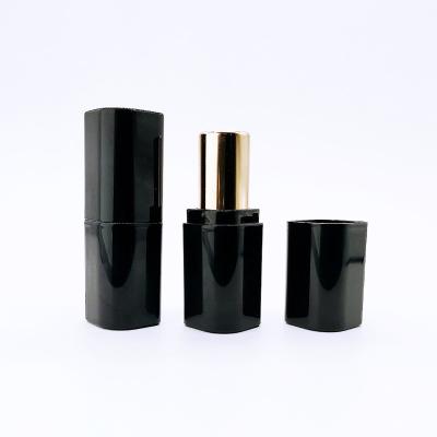 China Unique Mini Lipstick Shape Lipstick Tubes Cosmetic Black Irregular Square Cosmetic Empty Tube Packaging for sale