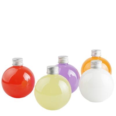 China Hot Sale 240ml Beverage Popularity Beverage Juice Bottles Pet Shape Light Bulb Milk Plastic Tea Bottle Clear Drinking Water Bottles for sale