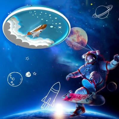 China Ceiling Mount LED Ceiling Light for Kids Space Modern Indoor Light Rocket Design Kids Room Ceiling Boys Dimmable Overhead Lamp Bedroom Lamp for sale