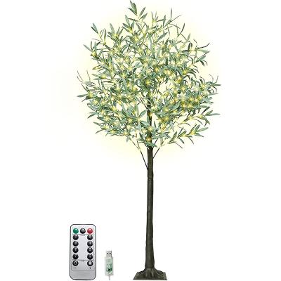 China Olive Tree LED Decor Tree with Leaves Party Christmas Decoration LED Light Indoor Outdoor Home Tree Lit Olive Tree LED Christmas Olive for sale