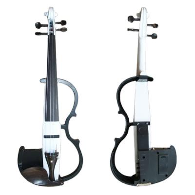 China Flawless years of export experience students use flame solid wood electric violin with ebony wood accessories for sale