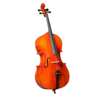 China Flawless Shine Color Size 4/4 Solidwood Flamed Cello For Professional Use for sale