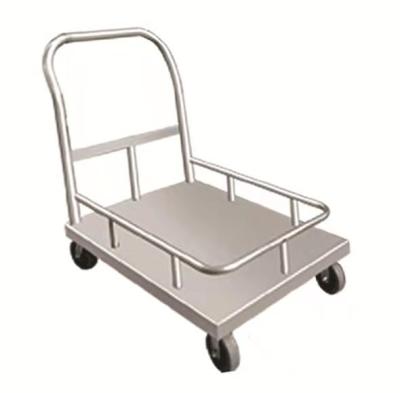 China New Durable And Corrosion Resistant Stainless Steel Flat Cart Mobile Cart With Foldable Design for sale