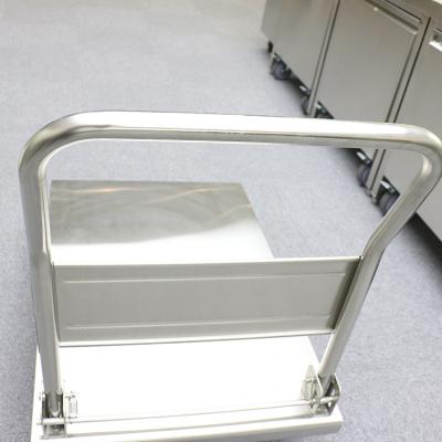 China Space Saving Stainless Steel Flat Cart Mobile Cart With Foldable Design for sale