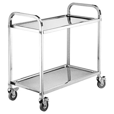 China Space Saving Factory Promotion Knocked-Down New Hotel Stainless Steel Food Service Cart Cart / Custom Strong Two Tiers Dining Cart - Buy D for sale