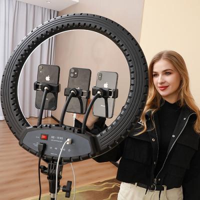 China Factory Price Portable Selfie Ring Light 19inch Phone Ring Light Touch Screen LCD Display Led Large Circle Selfie Ring Light for sale