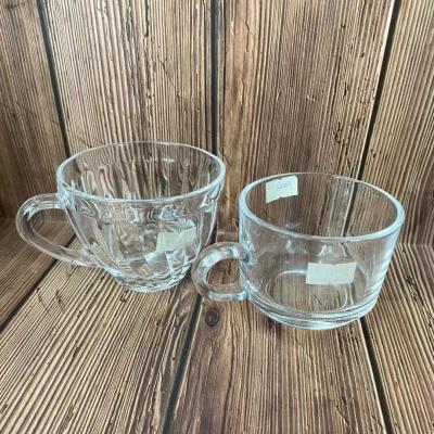 China Viable wholesale inventories around printed glass mug for water, coffee, tea for wedding holidays and home use for sale