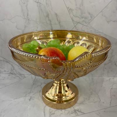 China 2021 Viable tall warm amber glass fruit bowl salad bowl dessert dish for wedding holidays and home use for sale