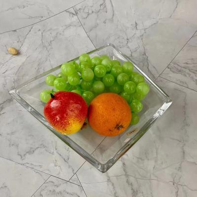 China Hot Sale Irregular Square Glass Fruit Dish Viable For Wedding Holidays And Home Use for sale