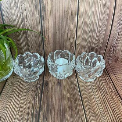 China 2021 luxury modern hot-saling embossing glass candlestick without cover for party atmosphere and home decoration for sale