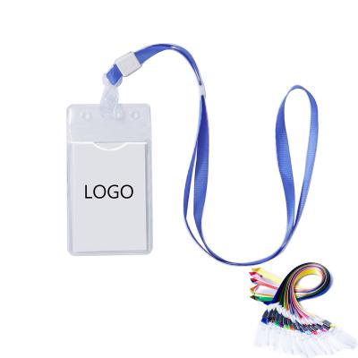 China Custom Logo ID Card Holder Business Student Exhibition Id Card Name Badge Holder Clear Soft Pvc Waterproof 12.8*8.2CM for sale