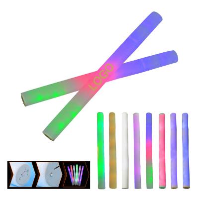 China Custom Logo Printed Hot Sale Night Plastic Club Led Glow Fluorescent Led Glow Foam Sticks For Parties And Concert for sale