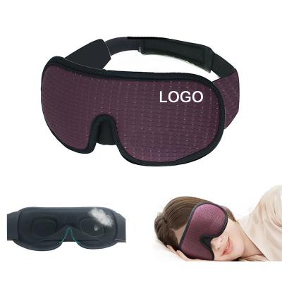 China Custom logo 3d cotton contoured cup sleep mask and becket blindfold luxury lightweight cover cast eye shade with adjustable strap for sale