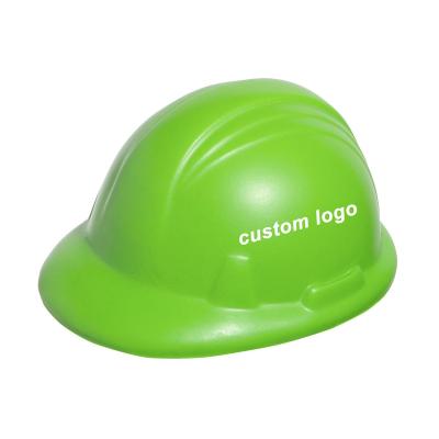 China Leather Promotional Gifts Custom Logo Printed Safety Hard Hat Helmet Stress Ball Antistress Ball for sale