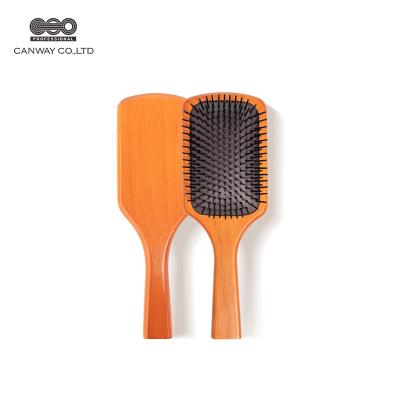 China Baby Manual Handle Beauty Salon Extension Custom Logo Scrub Beard Bamboo Wood Natural Beech Set Cleaning Wooden Hair Brush for sale