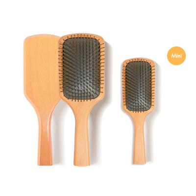 China Nondisposable Detangling Wooden Hair Brush Paddle and Hair Comb Kit with Wooden Bristle Scrape Massager Comb Bamboo Gift Bamboo Hairbrush Comb for sale