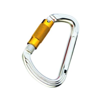 China Forest amusement park Custom Logo Color Zing Alloy Safety Hook Screw Locking Carabiner for sale