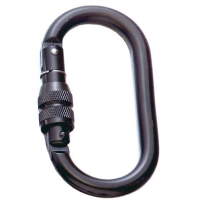 China 24KN Key Chain Auto Lock Steel Pear Shape Carabiner Hooks for sale