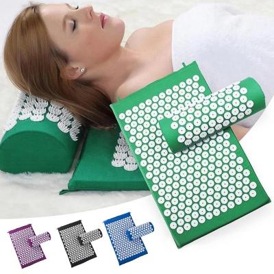 China Comfortable Non-slip Yoga Mat Gift Bag Exercise Pillow Mat Body Pain Spike Fitness Pilates Massage Acupressure Cushion for sale