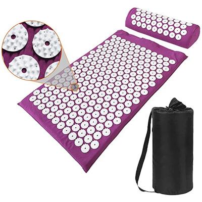 China Comfortable Acupressure Mat Head Neck Back Foot Massage Mat Head Neck Back Foot Massage Cushion Cushion Anti-stress Acupuncture Pad Needle Massager for sale