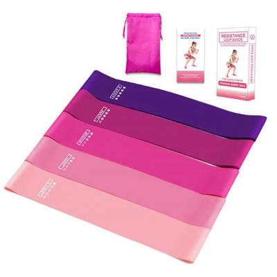 China Durable Custom Printed Stretch Bands Logo 5 Set For Booty Exercise Bands Resistance Band Set for sale