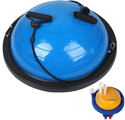 China Stability Ball Board Balance Ball Trainer /Balance Yoga Ball Balance Trainer Half Yoga Exercise Ball with Resistance Bands and Foot Pump for sale