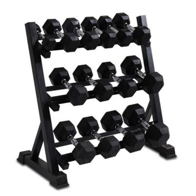 China Commercial High Quality Dumbbell Rack 3-Tier Dumbbell Rack Multi-Tier Weight Storage Organizer for Home Gym for sale