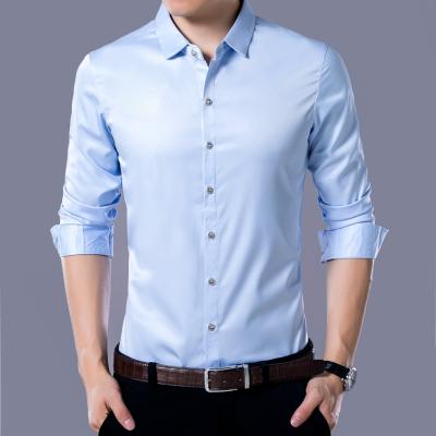 China Anti-pilling new shirt men's business pure color long sleeve cultivate one's morality leisure shirt for sale