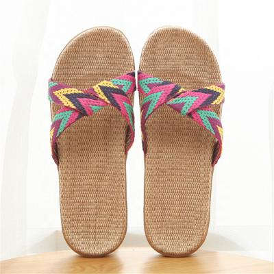 China Fashion Trend Women's Summer Fashion Breathable Sandals Home Canvas Slippers for sale