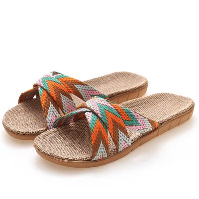 China China Wholesale Women's Canvas Slippers Fashion Trend Light Cross Home Slippers for sale