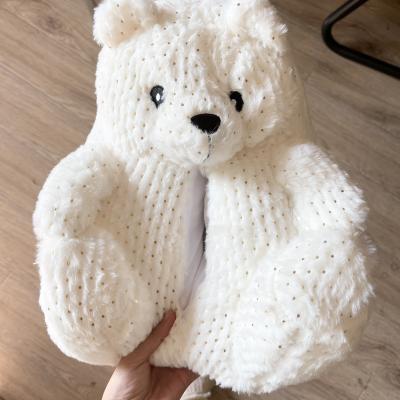 China New color fashion trend teddy bear slippers furry soft indoor outdoor home slippers bear slippers fluffy home shoes for sale