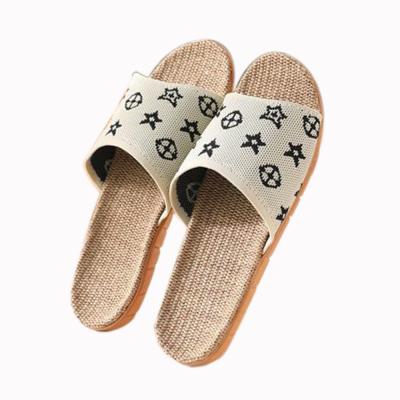 China Summer High Quality Canvas Slippers Fashion Trend Household Cotton Fabric Breathable Indoor Slippers for sale