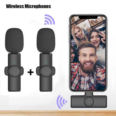 China Best Quality K8 K9 Portable Wireless Lapel Microphone Mini Microphone Plug And Play Lavalier Professional Conference Microphone For Android Iphone Video Recording for sale