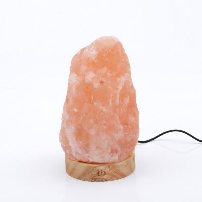 China Nature Salt Lamp Custom Logo Pink Touch Switch LED Orange Crystal Dimmable Night Lamp With 4