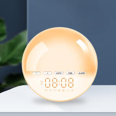 China Calendars 7 Color Changing Digital Wake Up Light Sunrise Sunset Sun Light Alarm Clock for sale