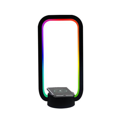 China 2022 New LED Mobile Phone Desk Lamp With Wireless Charging RGB Smart Fast Wireless Charger Wireless Phone for sale