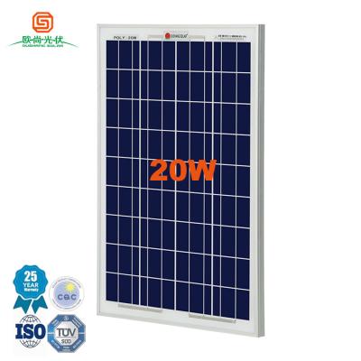 China Aluminum Alloy Mini Solar Panel 20w 18v Small Solar Panel OEM Anodized Solar Panel for sale