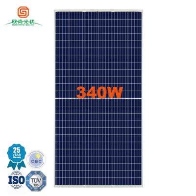 China Oushang anodized 330w solar panel poly 300w 320w 325 W half black mono cells with competitive price of aluminum alloy for sale