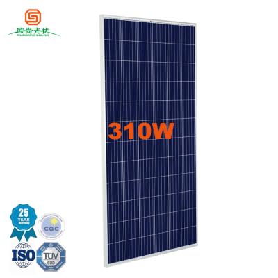 China Wholesale 310w Polycrystalline Alloy System Module Anodized Aluminum Photovoltaic Solar Photovoltaic Panel for sale