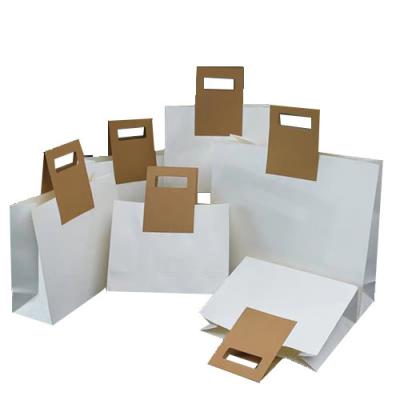 China Recycled materials simple bag gift bags wholesale customizable logo whiter shopping paper bag. for sale